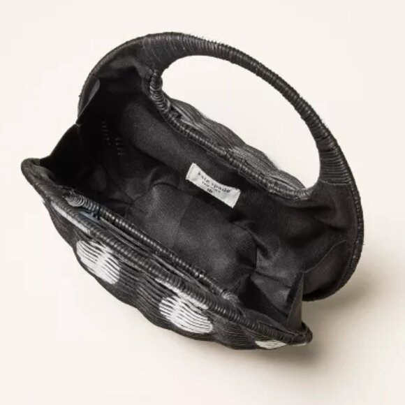 Kate Spade New York X Target Polka Dot Wicker Crescent Bag Black White In hand! - Picture 4 of 6